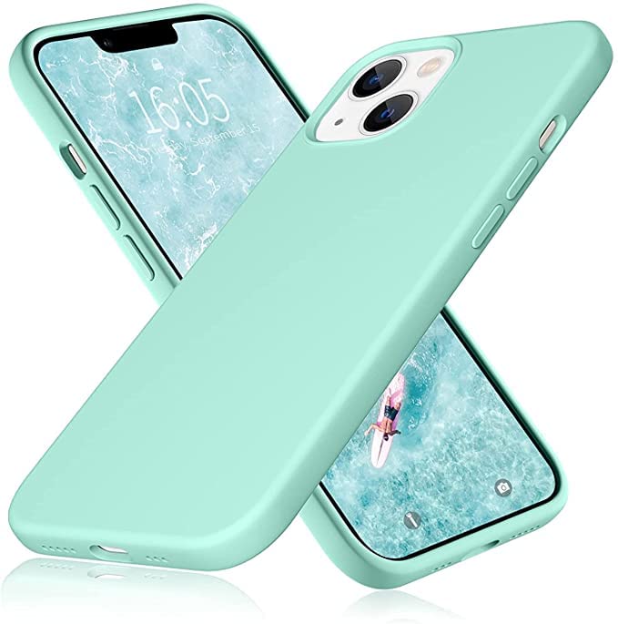 Image of MIDOS Back Cover Compatible with iPhone 14 Plus Case Liquid Silicone Full Protection Shock Proof Back Cover for iPhone 14 Plus (2022) 6.7 inch (Mint)