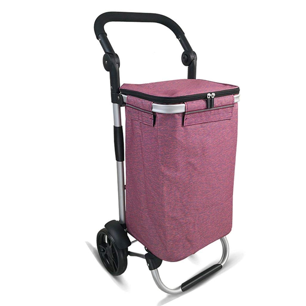 OLSKFUH Shopping Trolleys,Shopping Cart Folding Portable Luggage Trolley Trolley Trolley Trailer Small Trolley Home Elderly,4 Wheels Multifunctional,