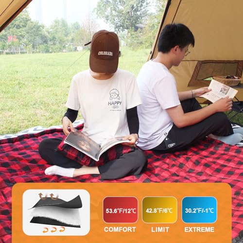 Image of Double Sleeping Bag Flannel for Adults with 2 Pillows 2 Person Sleeping Bags Camping XXL Queen Size Two Person Sleeping Bag for Cold Weather