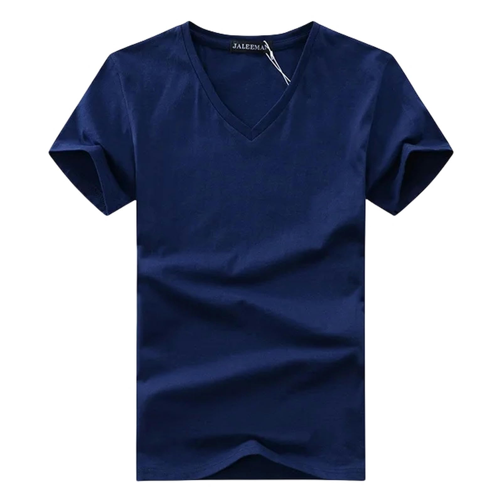 TEidea Męskie T-shirty T Shirt Męskie Topy Dekolt W Serek Krótki Rękaw Slim Fit Casual Plus Size Camisetas, N, XXL