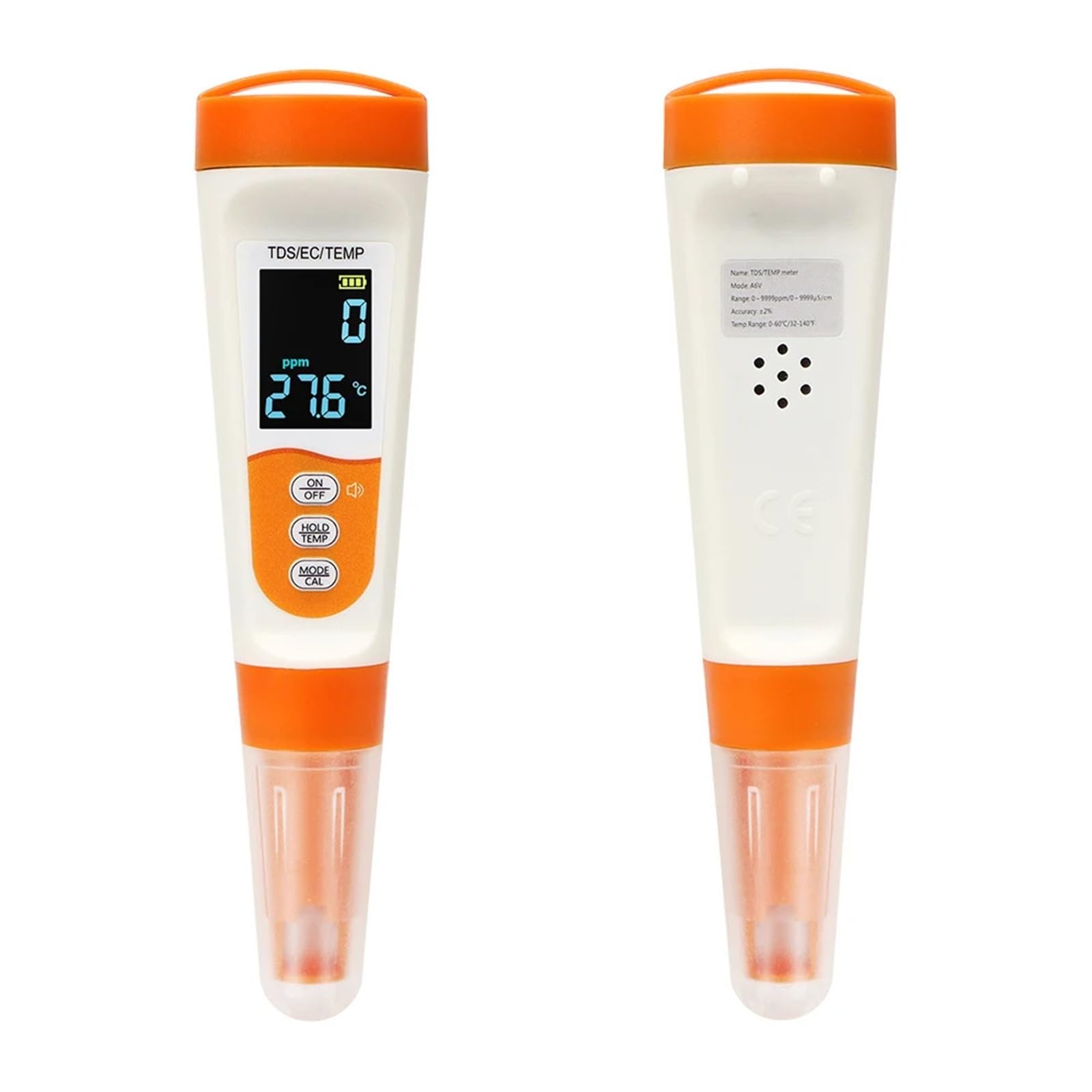 Tester di qualità Acqua Multifunzionale 3 in 1 vocale, rilevatore Digitale TDS EC, misuratore Temperatura for Piscine e acquari con retroilluminazione Alta precisione