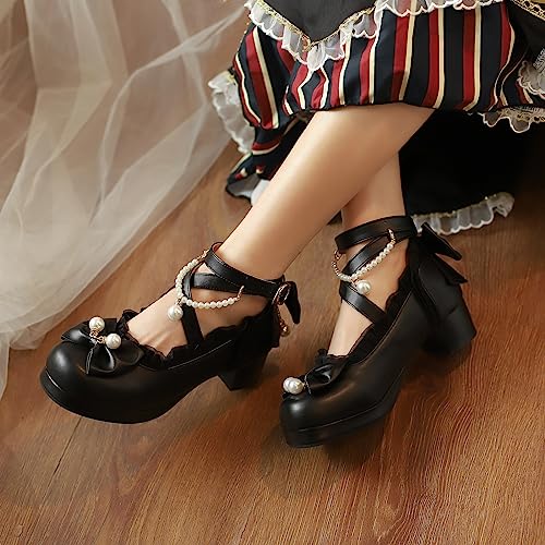 Mary Janes plateforme Lizoleor finitions ruffles soignées