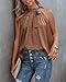 BTFBM Women Sleeveless Tie Mock Neck Spring Summer Tops Loose Casual Side Bow Satin Halter Tank Top Blouses Shirts Clothes(Dark Brown, Large)