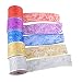 eZthings Classic Wired Sheer Glitter Ribbon for Christmas Gift Wrapping and Holiday Decor (50 Yards (2.5" Width), Gold - Silver - Purple - Red - Blue - Designer Decor)