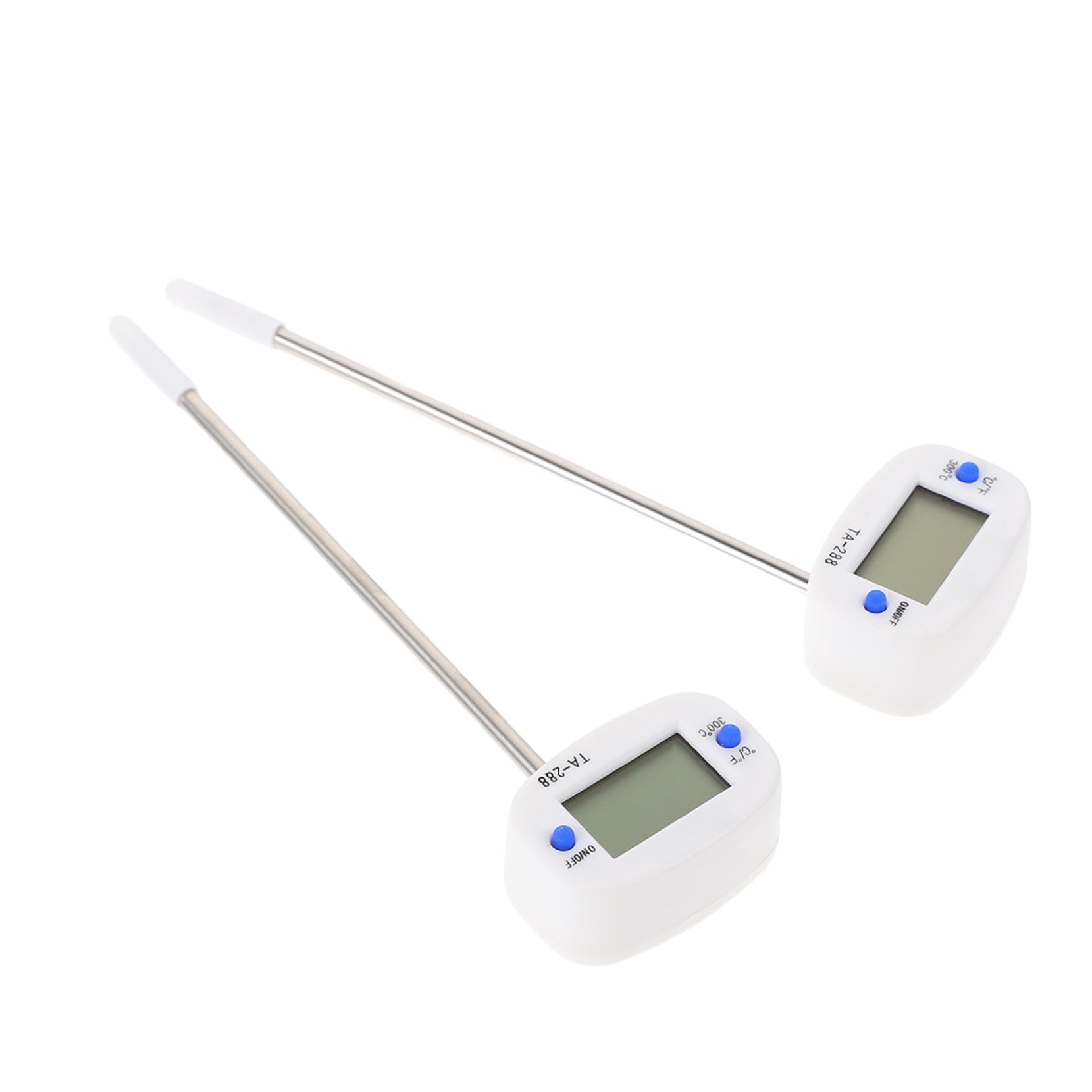 GRIRIW 2Pcs Thermometer with Probe Cooking Thermometer for Oil Water Meat Instant Read Kitchen Thermometers for Accurate Measurement White