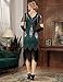 PrettyGuide Women's 1920s Dress Art Deco Fringed Sequin Roaring 20s Flapper Dress Sleeves S Silver Malachite Green