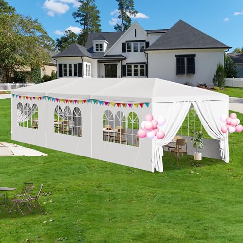 Usnipoya 10' x 30' Outdoor Gazebo Tents with 8 Detachable Sidewalls,...