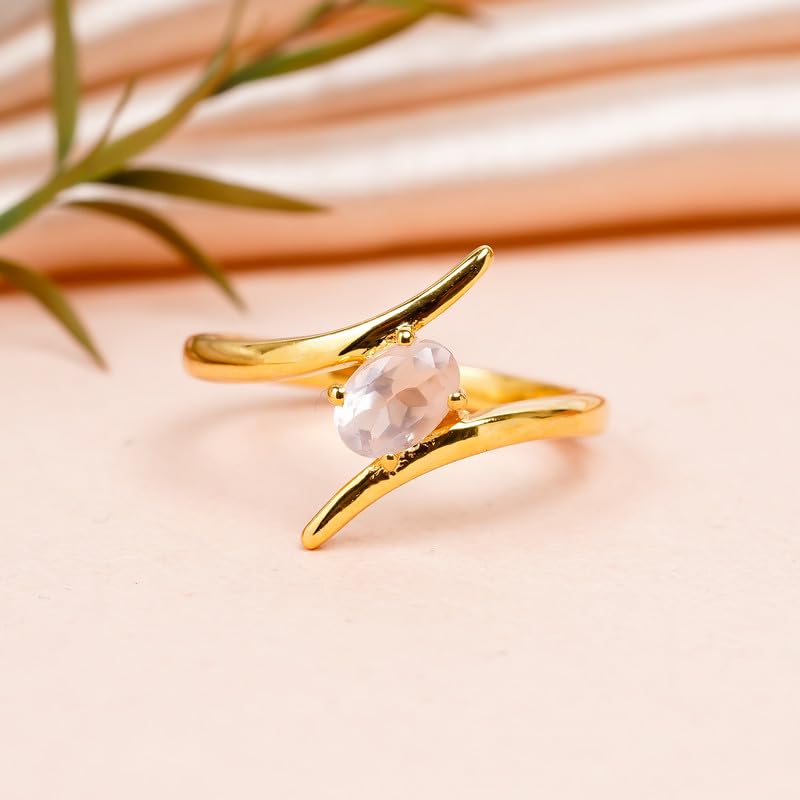 Bague en argent Sterling 925 avec quartz rose véritable d'exception - 3