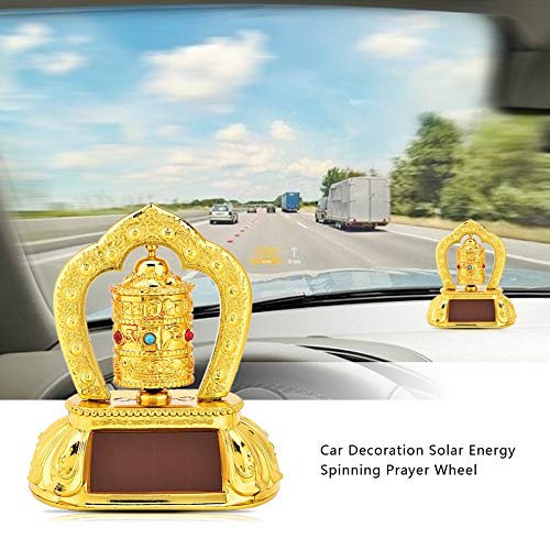 Ruiqas Tibetan Tibet Buddhist Solar Energy Spinning Prayer Wheel for Car Interior Decoration - Thumbnail 7