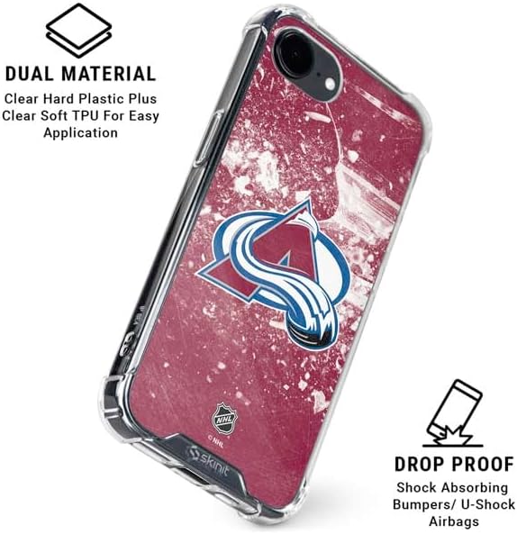 Skinit Clear Phone Case Compatible with iPhone 16e - Officially Licensed NHL Colorado Avalanche Frozen Design