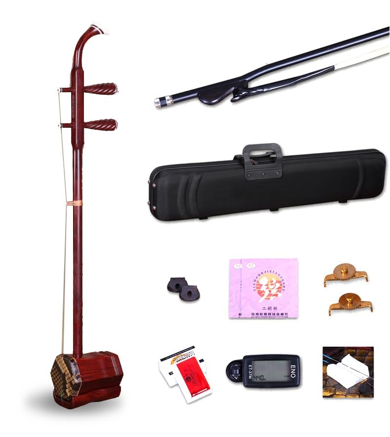 2-string Hexagonal Erhu, Traditional Chinese Musical Instrument, Small Leaf Rosewood Material, Hand-made, Suitable For Professional Performance, With Violin Bag And Maintenance Accessories