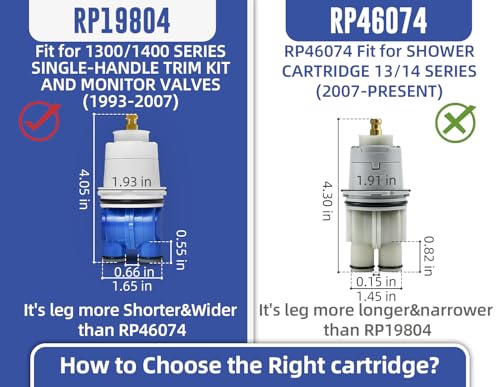 Image of RP19804 Shower Cartridge Compatible with Delta 1300 /1400 Series Single Handle Tub Bathtub Shower Faucet Replacement for Delta Monitor Cartridge Repair Plumbing Parts, RP22734 Bonnet Nut (1993-2007)