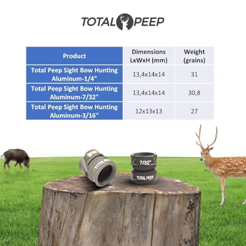 TOTAL PEEP Sight Pro accessoire de bowhunting en aluminium noir taille 7/32