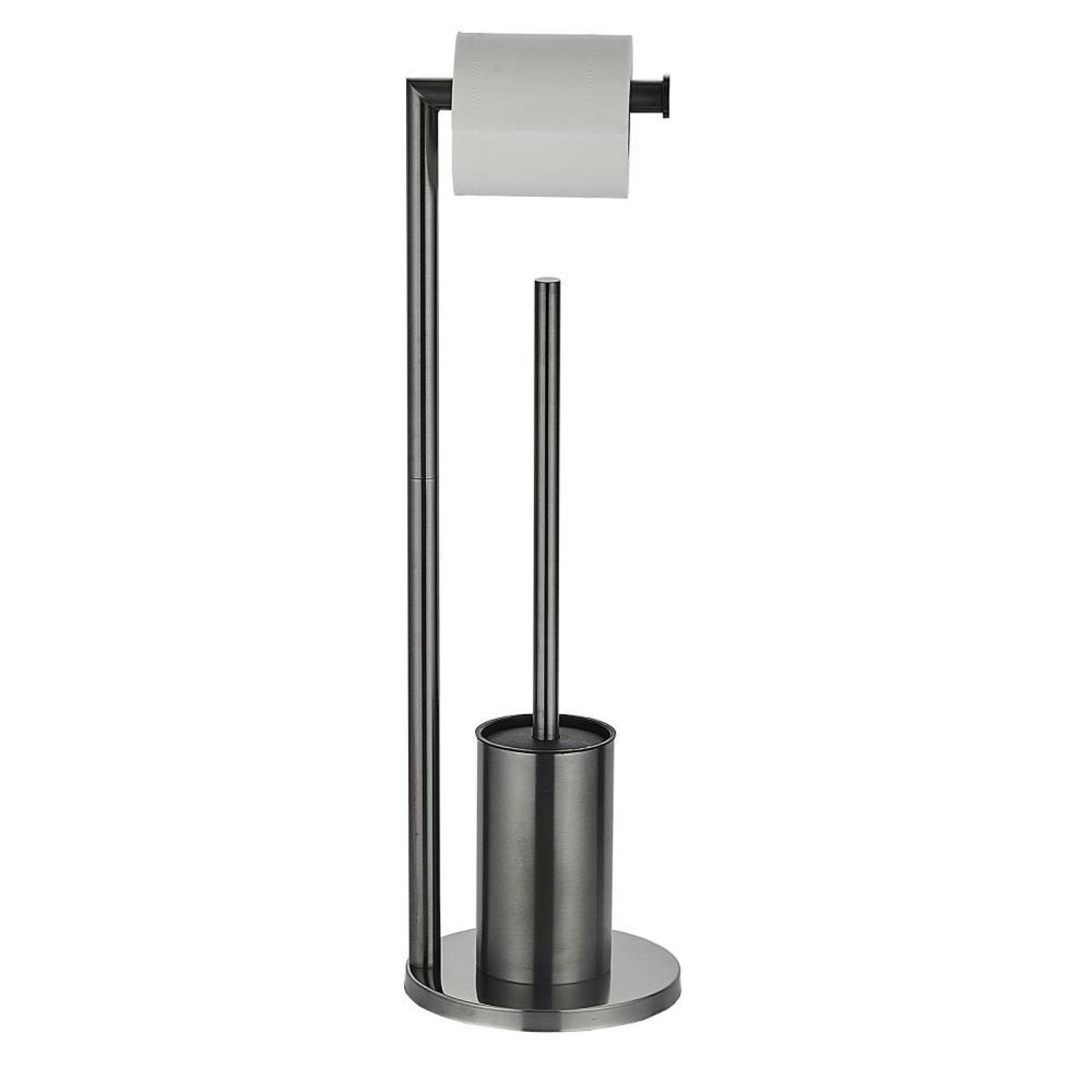 Escobillero de baño de acero inoxidable con soporte para papel higiénico de acero inoxidable, escobilla de baño de acero inoxidable, oro rosa