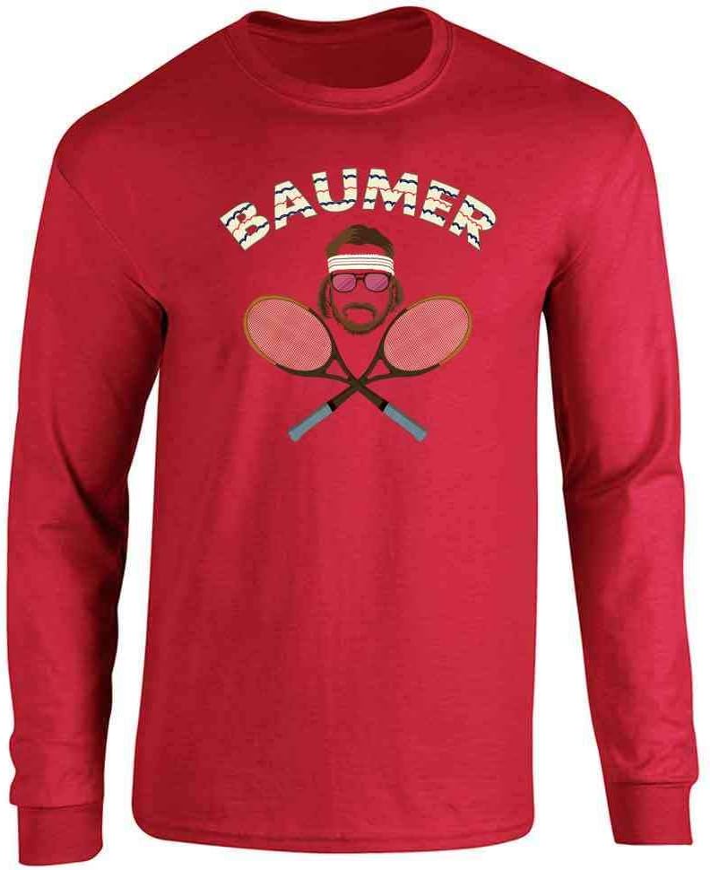 Pop Threads Baumer Richie Tenebaum Tennis Retro Vintage Graphic Tee T-Shirt for Men