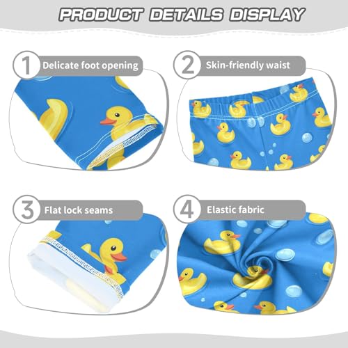 Yellow Ducks Floating Girls' Leggings Toddler Doodles Kids Yoga Pants Dance Active Tights 4T3