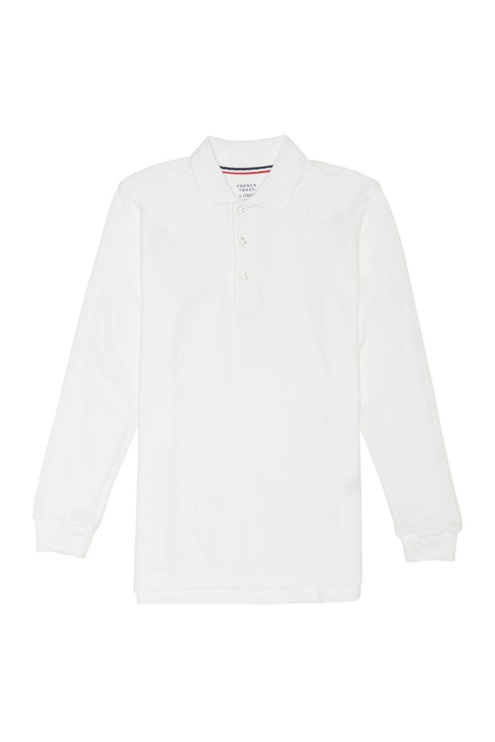 French Toast Boys Pique Polo School Uniform Shirt with Long Sleeves for Boys and Girls