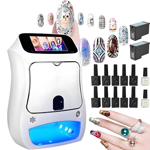 Nail Art Printer Machine&Home Salon Nail Art Machine, 10s Custom Gel Prints W/Touch screen - Smart Phone Control Wireless WiFi Signal, Personalized Unique Nail Art,DIY Manicure for Girls