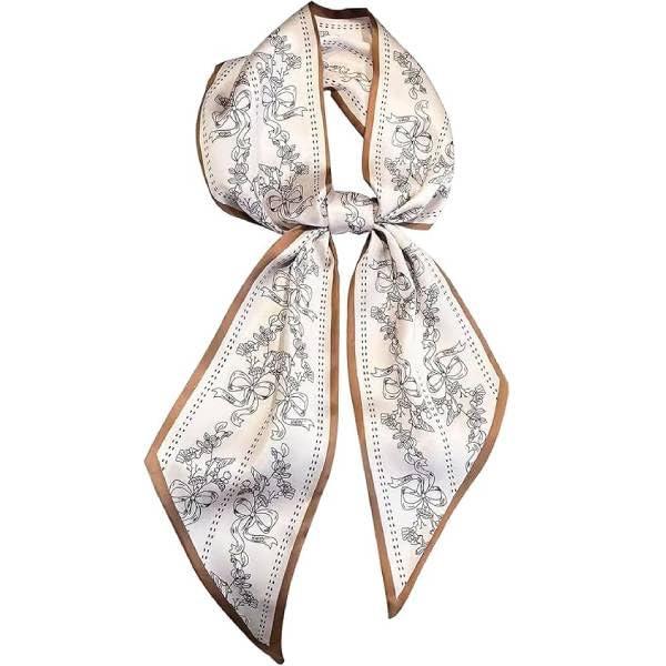 Neck Scarf for Women Elegant Floral Necktie Scarf for Women Ribbon Scarf Ice Silk Polyester Decorative Twilly Scarf for Handbag Gift for Women Mother' Day Gift, 30x150cm
