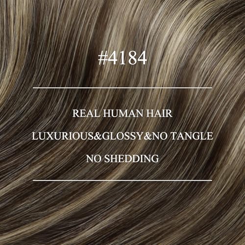 Image of YoungSee Brown Nano Hair Extensions Real Human Hair Balayage Nano Ring Hair Extensions Balayage Dark Brown with Ash Blonde Nanobead Hair Extension Ombre for Job Interviews 22 Inch 1g /strands 50g