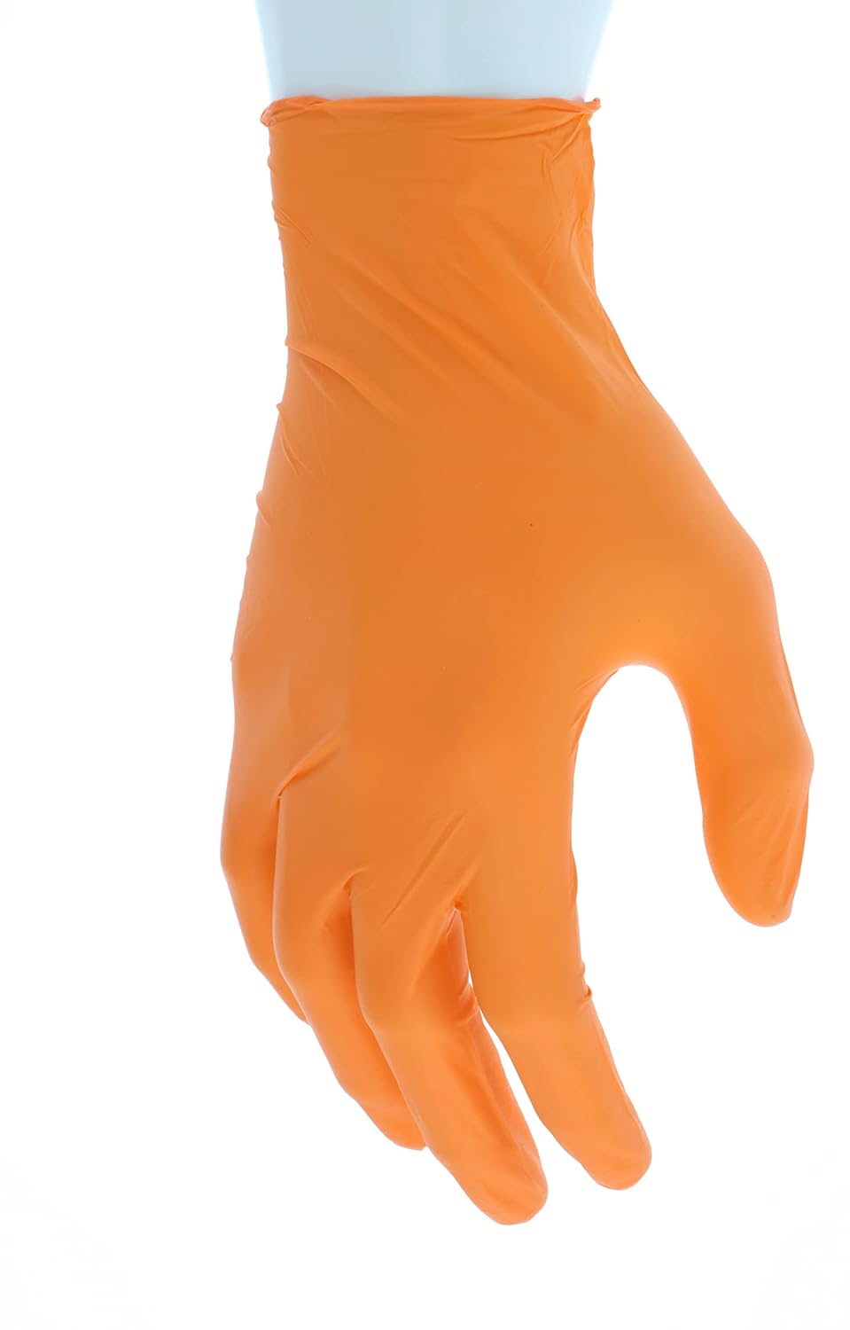 MCR Safety NitriShield 60035O Powder Free Nitrile Disposable Gloves, 3.5 mil, Latex-Free, Industrial Food Grade, Orange, Large, 1-Dispenser Box (100 Gloves)