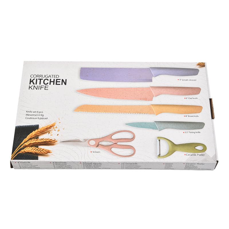 Set Cuchillos Cocina 6 Piezas Acero Inox