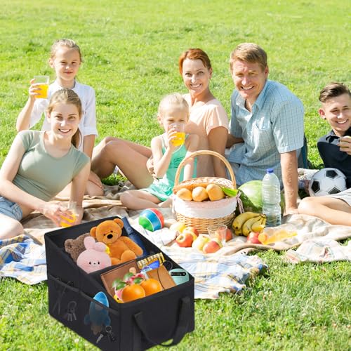 Druuzyl Auto Organizer 31x25x25cm Autositz Organizer zusammenklappbar Aufbewahrungsbox für Beifahrersitz, Sitzaufbewahrungstasche Rücksitz Organizer mit Teilung Griffen und mehreren Netztaschen