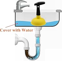 Vista 3 de Sink Plunger, Easy to use Mini Plunger with Short Handle, Powerful Plunger Unclogging Tool for Kitchen Sink, Shower, Bathroom Drains, Bath, Yellow