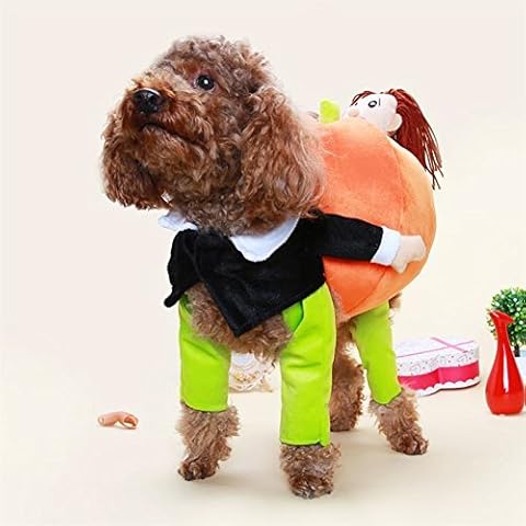 BlueSpace Pet Costume Dog Cat Pumpkin Pets Suit Halloween Costumes Pets Clothing for Small Dogs and Cats, Perfect for Halloween Christmas and Theme Party, M Cover