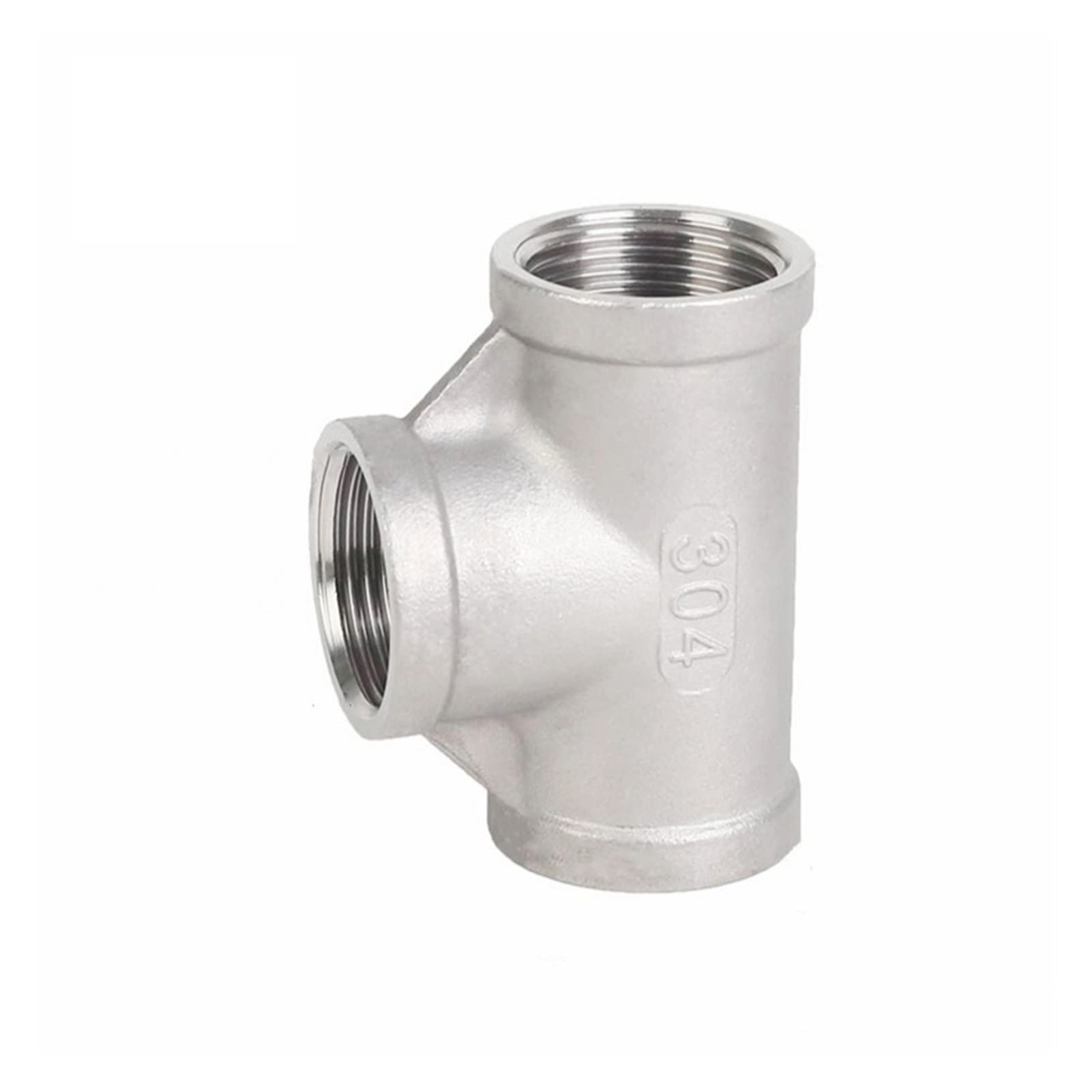 HMTE Macho+Hembra+Macho Roscado 3 Vías tee T Tubería 1/4" 3/8” 1/2" 3/4" 1" 2" BSP Roscado SS304 Acero Inoxidable Multifunción (Color : 7, Rosca Especificación : DN10) (7 DN8)