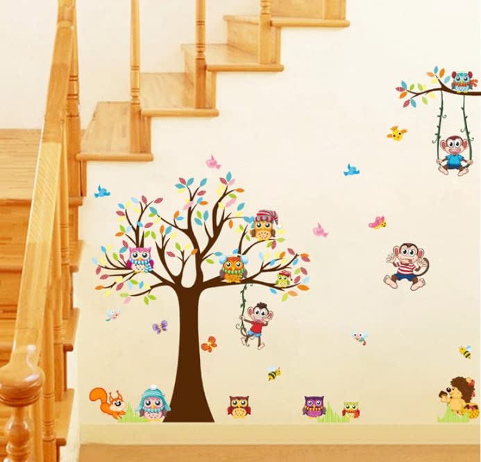 VI COLLECTIONS Fun Monkeys On Tree Wall Sticker