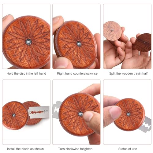 Brot Schneide Werkzeug Runde Teig Rasiermesser Edelstahl Bäckermesser mit 5 Rasierklinge Brot Lahm Scoring Tool zum Einschneiden Gebogene Brotmesser Ritzmesser