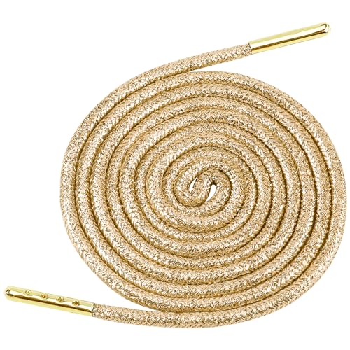 Round Metallic Glitter Shoelaces Colorful Fashion Shoe Laces for Athletic Sneakers Shoes Boot Strings 2 Pairs