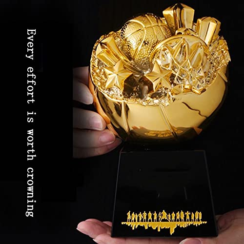 Basketbalspel, NBA-kampioenschap trofee, aangepaste gravure prijzen, creatieve slam dunk mvp souvenir, 1: 1 model (Color : Gold, Size : 22 * 10 * 10cm) - Image 7