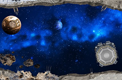 Galaxy tapijt | SM12 | Ruimte speelmat van hoge kwaliteit voor de kinderkamer ideale accessoires voor speelfiguren van Schleich, Playmobil, Papo, Bullyland & Co | 150 x 100 cm | STIKKIPIX