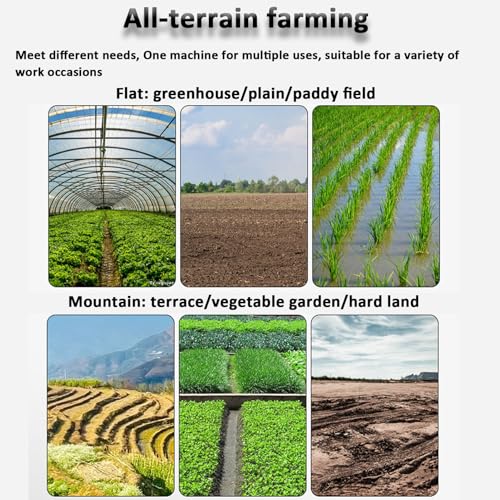 Garten-Benzinfräse - Leistungsstarker kabelloser Handgrubber für Rasen & Bodengraben, Rotovator zur Unkrautentfernung, tragbares und effizientes Gartenwerkzeug