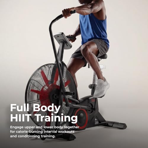 Image of Sunny Health & Fitness Smart Fan Bike for Home Gym, Full Body HIIT & Interval Cardio Training with Air Resistance, Customizable Performance Monitor & Free SunnyFit App Connectivity - SF-B223018