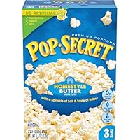 Pop Secret Microwave Popcorn, Homestyle Butter Flavor, 3.2 Oz Sharing Bags, 3 Ct