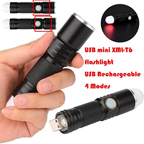 Flashlight,Rawdah USB mini torcia USB T6 Torcia