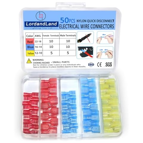 LordandLand 50PCS Nylon Spade Connectors Kit Cover