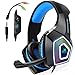 Gaming Headset für PS4 Xbox One PC,Stereo Sound Gaming Kopfhörer mit Mikrofon für Laptop Mac Tablet (Blau)