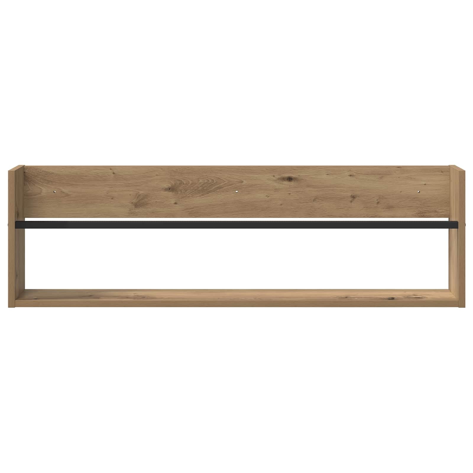 Makastle Zeitschriftenregal Holzwerkstoff Artisan-Eiche 100 x 12 x 30 cm 2er-Set