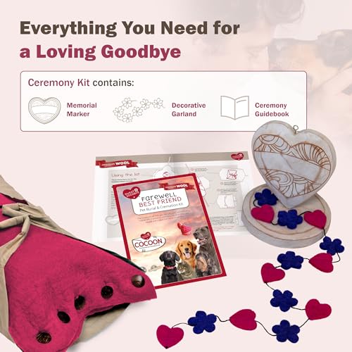 Sweet Goodbye Cocoon® - Eco-Friendly Pet Burial & Cremation Ceremony Kit (Premium Wool) - Casket for Dogs and Cats – Size for Every Breed (Choose Size & Color) (Small, Pink) - Thumbnail 7