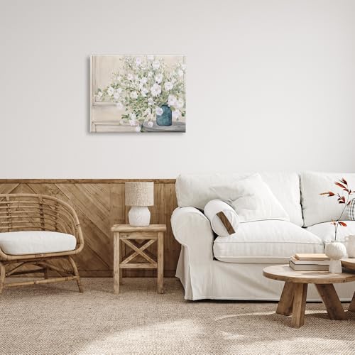 Image of 'Geranium Tabletop Country Still Life Painting'| Canvas Art | Stupell Industries | 30 x 24 Inches, Easy to Hang and Sturdy, Made in USA, by Julia Purinton
