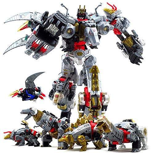 Deformed Toys 5IN1 King Shura Action Figure Robot Dinoking Volcanicus Grimlock Slag Sludge Snarl Swoop Slash Dinobots Figure Toy Boy's Favorite Gift