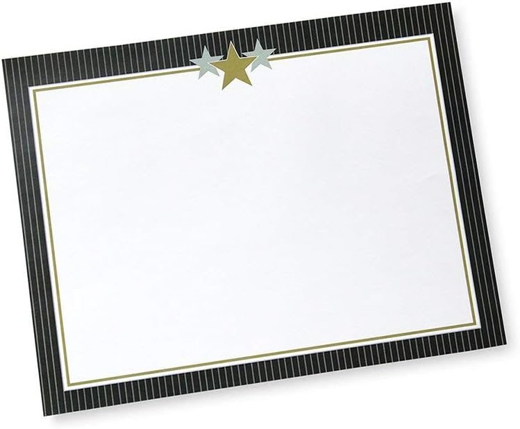 Gartner Studios Certificate Paper, White with Gold and Silver Stars Border, 80lb 8.5” x 11”, 900 Count