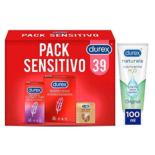 Durex Mix Pack Sensitivo 39 Condones Lubricante Naturals H2o De Base Agua 100ml Durex Mix Pack Sensitivo 39 Condones Lubricante Naturals H2o De Base Agua 100ml