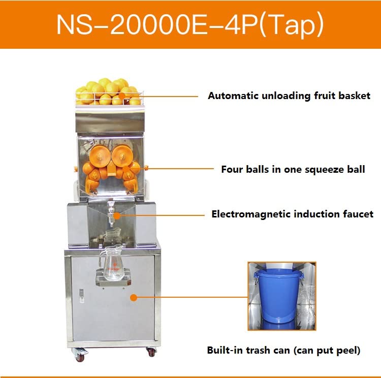 Koalalko Commercial 110V Orange Juicer Machine,Slow Masticating Juice Extractor with Stainless Steel Cabinet and Spout, Easy to Clean Auto Peeling Electric Citru Squeezer Maker for Orange,Juice