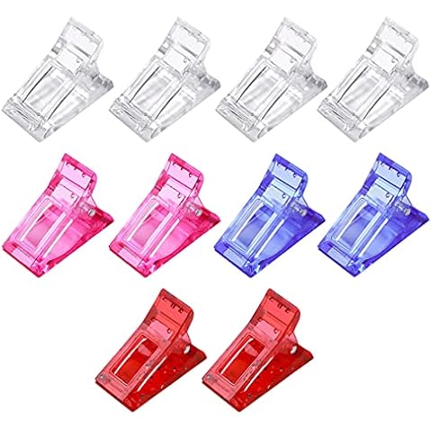 10PCS Nail Tips Clip for Quick Building Gel,Transparent Finger Extension Crystal Glue Nail Mold Fixing Clip for Quick Building Poly Gel DIY Nail Art Tool Cover
