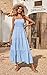 PRETTYGARDEN Women's Summer Maxi Dress 2025 Casual Boho Sleeveless Spaghetti Strap Smocked Tiered Long Beach Vacation Sundresses (Blue,M)